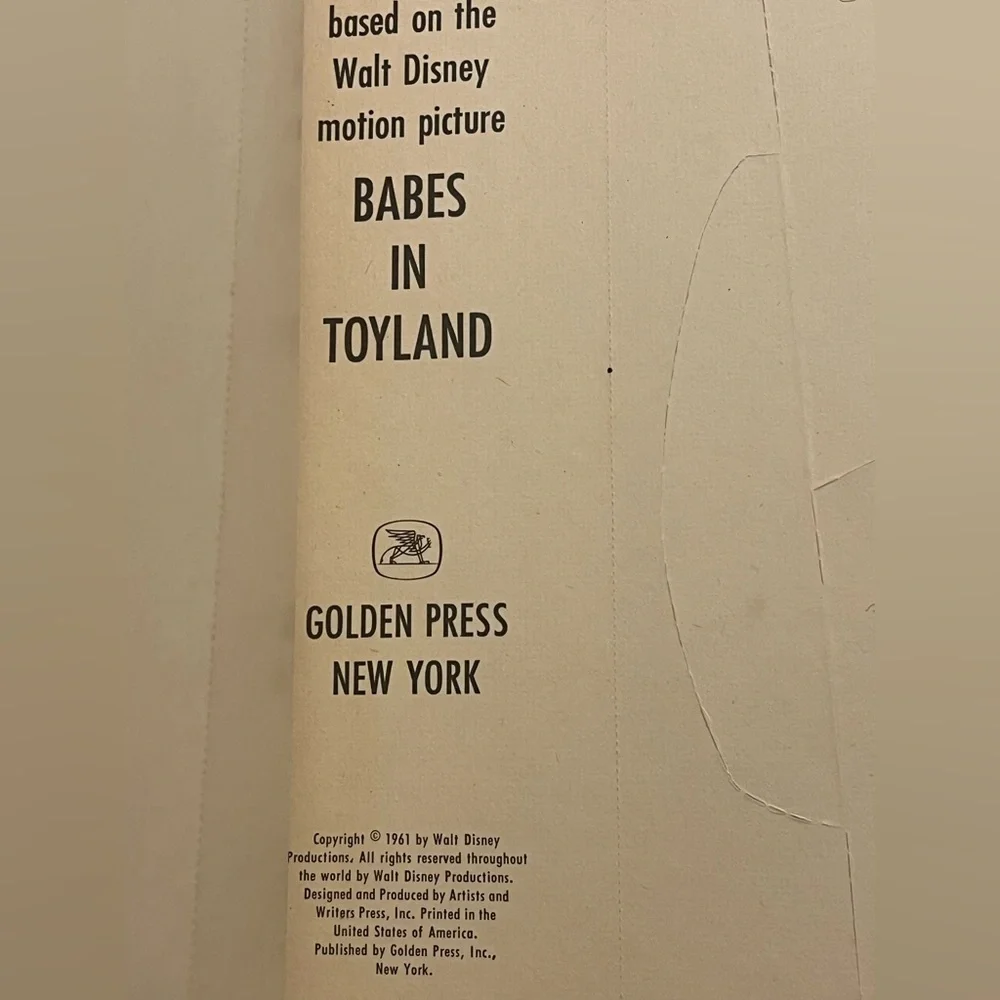 Disney Babes in Toyland Punch-Out Book